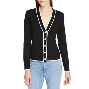 NORDSTROM Lewit Tipped V-Neck Cardigan top
